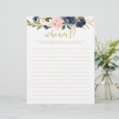 Who Am Iフローラ金ゴールドブライダルシャワーゲーム (スタンド正面)