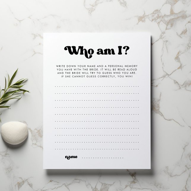 Who am I Bridal Shower Game (クリエイターアップロード済み)