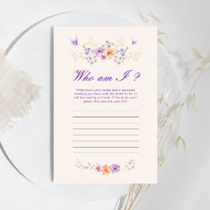 Who Am I Purple Butterflyブライダルシャワー