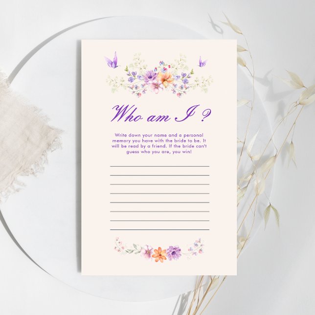 Who Am I Purple Butterflyブライダルシャワー (クリエイターアップロード済み)