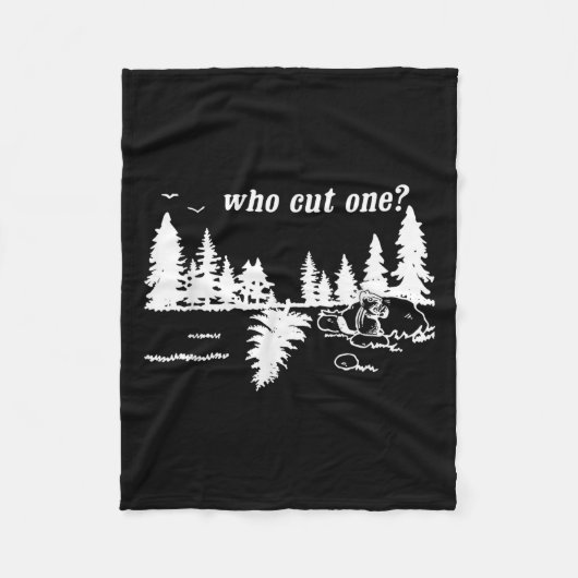Who Cut One_ Funny Design  フリースブランケット (正面)