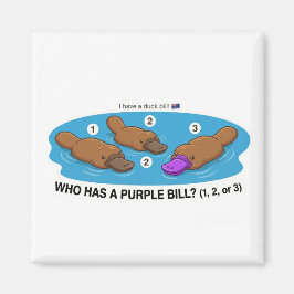 Who Has A Purple Bill? Cute Platypus Australia Gam マグネット