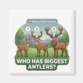 Who Has Biggest Antlers? Red Deer Austria Animal  マグネット