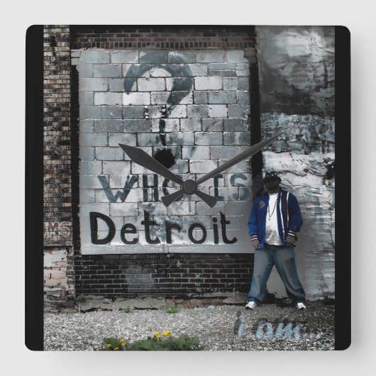 Who is Detroit (wall clock) スクエア壁時計 (正面)