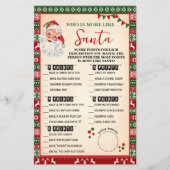 Who is Most Like Santa Game Ugly Sweater Card チラシ (正面)