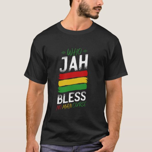 Who jah 賛美 No Man Cursesラスタレゲエミュージック Tシャツ (正面)