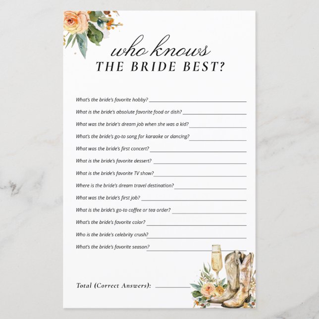 Who Know the Bride 最高の Westernブライダルシャワー (正面)