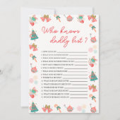 Who Knows Daddy Best Christmas Baby Shower Card 招待状 (正面)
