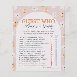 Who Knows Fall Pumpkin & Daisy Baby Shower Game