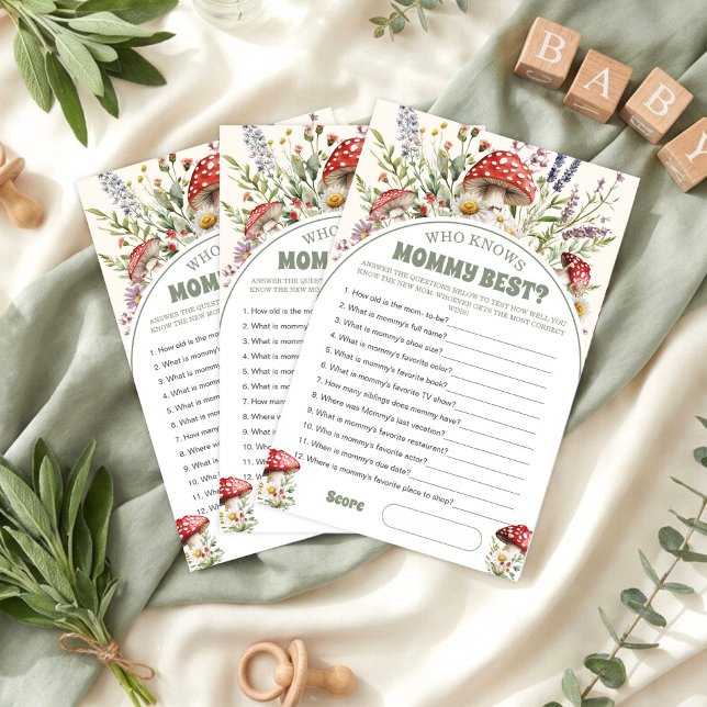 Who knows mommy best Baby Shower Game Card (クリエイターアップロード済み)