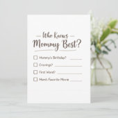 Who Knows Mommy Best? – Baby Shower Game Card シーズンカード (スタンド正面)
