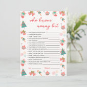 Who Knows Mommy Best Christmas Baby Shower Card 招待状 (スタンド正面)