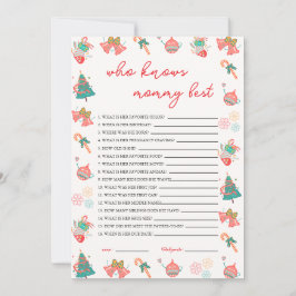 Who Knows Mommy Best Christmas Baby Shower Card 招待状
