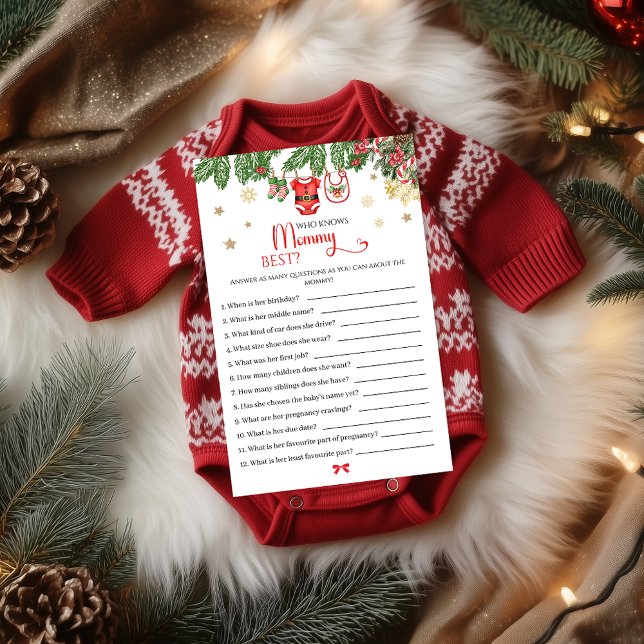 Who Knows Mommy Best Christmas Baby Shower Game (クリエイターアップロード済み)