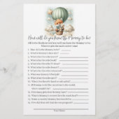 Who Knows Mommy Best Fox Baby Shower Game Card 便箋 (正面)