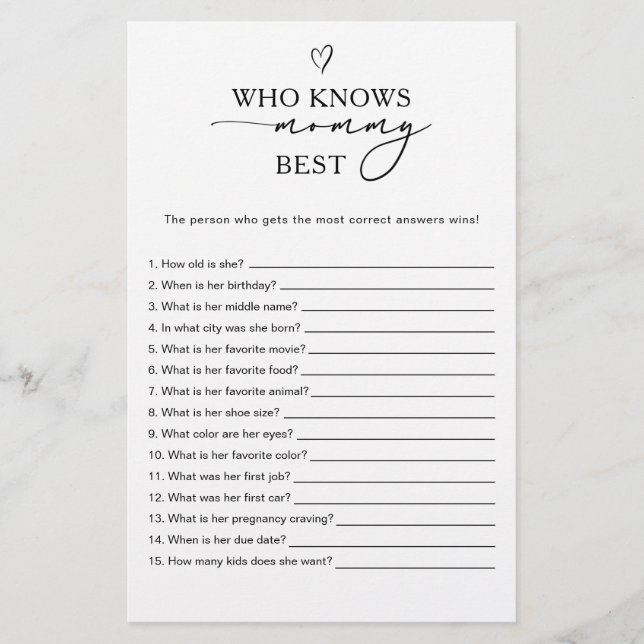 Who knows Mommy best Game (正面)