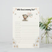 Who knows mommy best game Whimsical Teddy Bear  便箋 (スタンド正面)