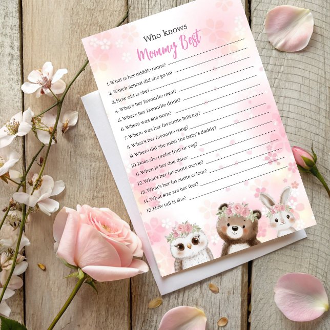 Who Knows Mommy Best Game - Woodland Theme (クリエイターアップロード済み)