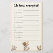 Who knows mommy best? Whimsical Pajama Animals 便箋 (正面)