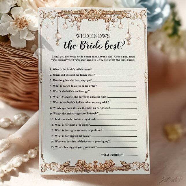 Who Knows the Bride Best Bridal Shower Game (クリエイターアップロード済み)