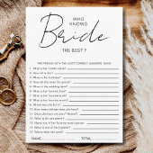 Who knows The Bride Best Bridal Shower Party Games 招待状