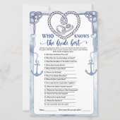 Who Knows the Bride Best Game Nautical Wedding (正面)