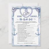 Who Knows the Bride Best Game Nautical Wedding  招待状 (正面)