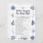 Who Knows the Bride Best Game Nautical Wedding  招待状 (正面)