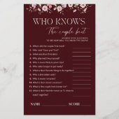 Who Knows the Couple Best Bridal Shower Game  (正面)