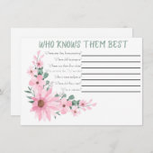 Who Knows The Couple Best Bridal Shower Game ノートカード (正面/裏面)