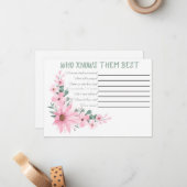 Who Knows The Couple Best Bridal Shower Game ノートカード (正面/裏面インサイチュ)