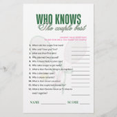 Who Knows the Couple Best Tennis BridalShower Game (正面)