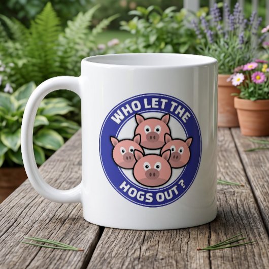 Who Let The Hogs Out - 楽しいレトロソングのパロディ マグカップ