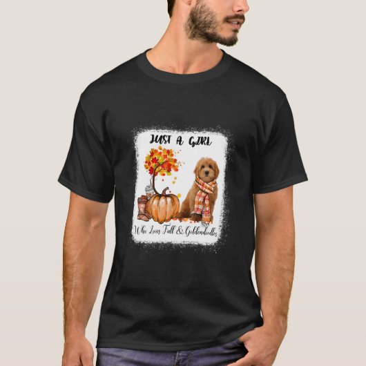 Who Loves Fall And Goldendoodles Tシャツ (正面)