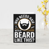 Who Needs Hair With A Beard Like This Men With Bea カード (黄色い花)