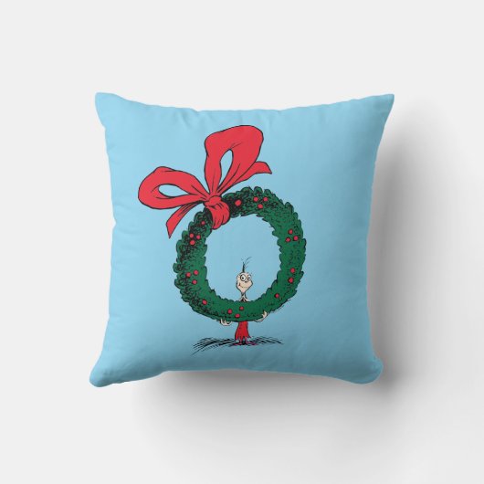 Who Peeking Through Christmas Wreath クッション (裏面)