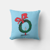 Who Peeking Through Christmas Wreath クッション (正面)