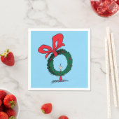 Who Peeking Through Christmas Wreath スタンダードカクテルナプキン (インサイチュ)