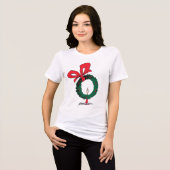 Who Peeking Through Christmas Wreath トライブレンドＴシャツ (正面全面)