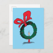 Who Peeking Through Christmas Wreath ポストカード (正面/裏面)