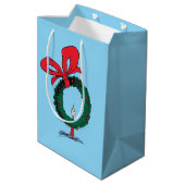 Who Peeking Through Christmas Wreath ミディアムペーパーバッグ (裏面アングル)