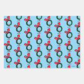 Who Peeking Through Christmas Wreath ラッピングペーパーシート (正面3)