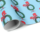 Who Peeking Through Christmas Wreath ラッピングペーパー (ロールコーナー)