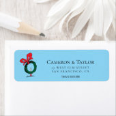 Who Peeking Through Christmas Wreath ラベル (インサイチュ)