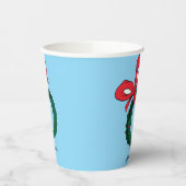 Who Peeking Through Christmas Wreath 紙コップ (左)