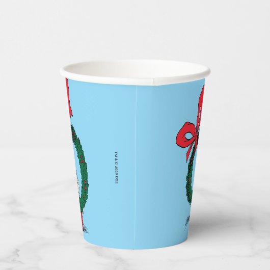 Who Peeking Through Christmas Wreath 紙コップ (右)