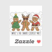 Who’s the Smart Cookie Funny Gingerbread Christmas シール (シート)