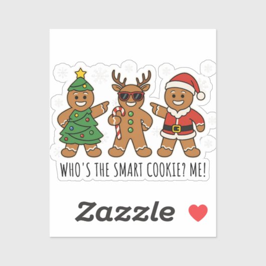 Who’s the Smart Cookie Funny Gingerbread Christmas シール (シート)