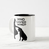 Who saved who mug black print ツートーンマグカップ (正面左)