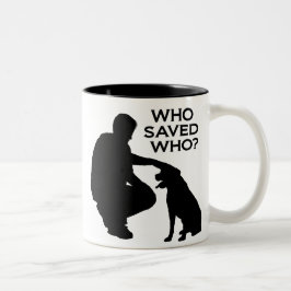 Who saved who mug black print ツートーンマグカップ
